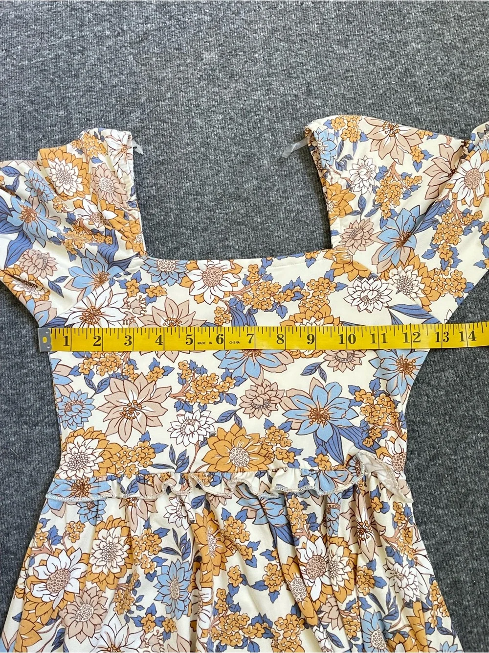 Btween Girls Floral Tiered Dress Size 10 Flutter Sleeve Casual Summer